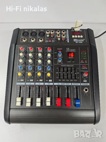 МИКСЕР С УСИЛВАТЕЛ ЕФЕКТ активен мишпулт mp3 player Bluetooth GUARDA MY-500USB, снимка 1