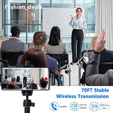 Нови 2 броя Безжичен лавалерен микрофон за тип C с калъф Android за зареждане , снимка 6 - Микрофони - 41920962