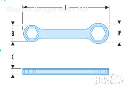 FACOM 68B.8X9Н Ключ тресчотка шестостен 8x9мм., снимка 3 - Ключове - 34425173