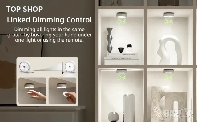 Осветление за гардероб шкаф библиотека с вътрешен сензор за движение 2000mAh Акумулаторно, снимка 11 - Лед осветление - 49049677