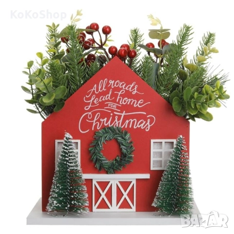 Коледна декорация-22.5x13x30 см./коледна къщичка, снимка 2 - Декорация за дома - 52454230