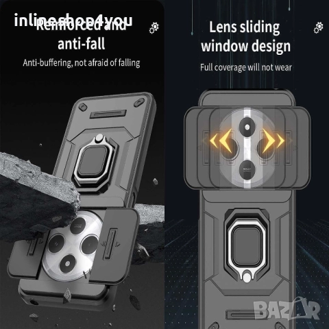 Удароустойчив Кейс RingCase с Капак за Xiaomi Poco C75, снимка 4 - Калъфи, кейсове - 51748903