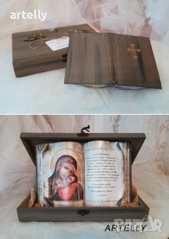 Книга-икона в кутия от мдф, снимка 2 - Подаръци за кръщене - 41104426