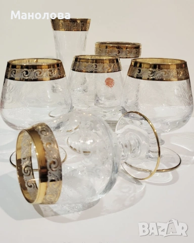 Комплект кристални чаши Murano Medici за допълнение на сервиз.