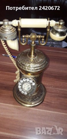 Ретро  бронзов  телефон N.E.C, снимка 1 - Антикварни и старинни предмети - 41649544