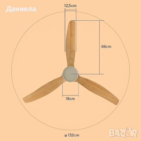Таванен вентилатор с LED светлина -50% отстъпка, снимка 6 - Вентилатори - 51446992