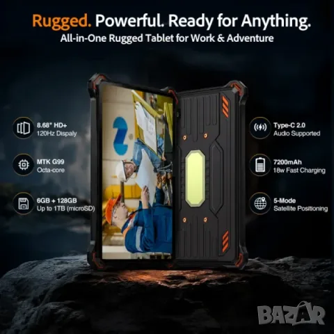 AGM PAD P3 8.68" - 8.7" 6GB+6GB/258GB, 7200mAh, Android 16, защита IP68/IP69K/MIL-STD810H, снимка 10 - Таблети - 55975295