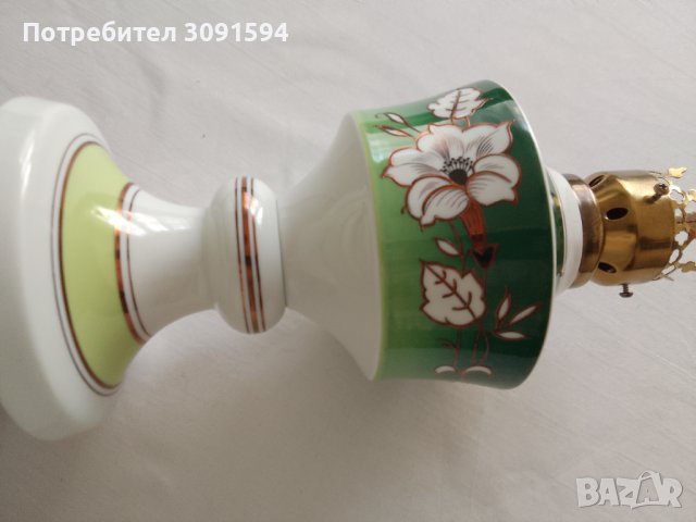  Стара  Газена  порцеланова лампа маркирана  GDR, снимка 5 - Други ценни предмети - 41143906