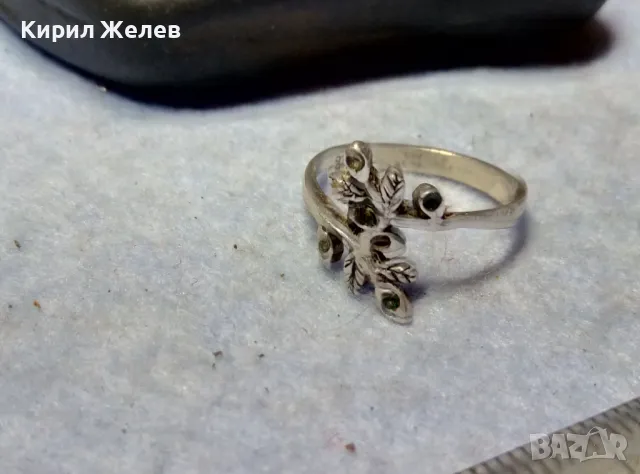 ШАРМАНТЕН АР НУВО СТИЛ СРЕБЪРЕН ПРЪСТЕН СРЕБРО 925 ФИНА АЖУРНА РЪЧНА ИЗРАБОТКА 28739, снимка 10 - Пръстени - 49605531
