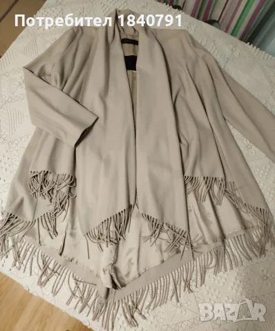 Палто/манто ZARA – бледо млечно бежово, L, снимка 6 - Палта, манта - 56327989
