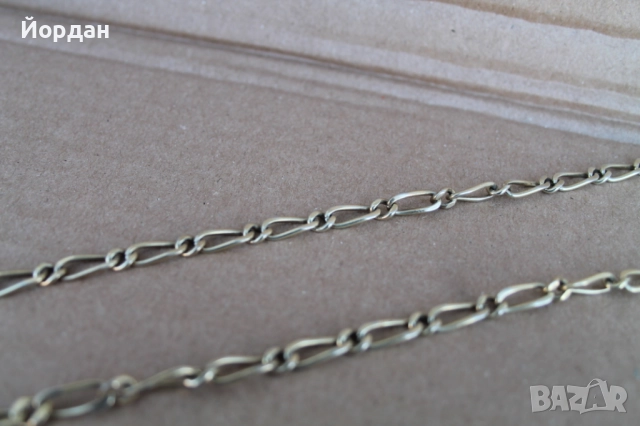 Сребърен позлатен ланец/синджир , снимка 3 - Колиета, медальони, синджири - 52653955