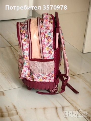 Розова ученическа раница MUST Yummy Butterfly, снимка 3 - Раници - 52549611