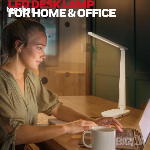 Настолна лампа Honeywell с 2 USB порта за зареждане - Sunturalux™ H2 димируема, LED, сгъваема, снимка 5 - Настолни лампи - 50578087