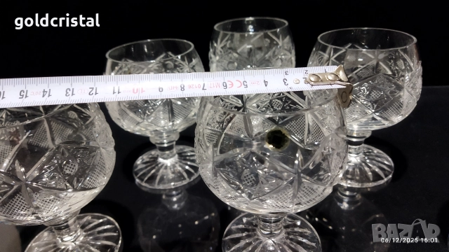 кристални чаши за коняк , снимка 4 - Антикварни и старинни предмети - 52674392