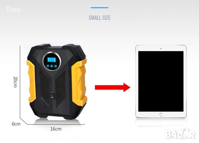 Автомобилна портативна въздушна Помпа с безжичен цифров дисплей, снимка 2 - Аксесоари и консумативи - 48372094