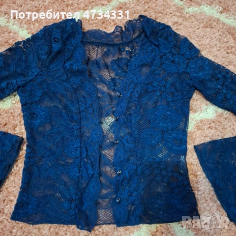 Болеро синъо от дантела, снимка 3 - Корсети, бюстиета, топове - 53851134
