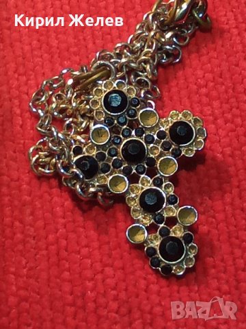 СТАРО АЖУРНО МЕСИНГОВО ВИНТИДЖ АРТ КРЪСТЧЕ - КОЛИЕ с ВЕРИЖКА 21148, снимка 9 - Колиета, медальони, синджири - 36975034