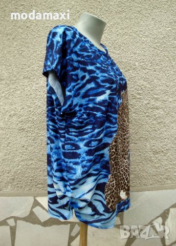3XL Нова блуза ELENA с леопард, снимка 6 - Туники - 40751102