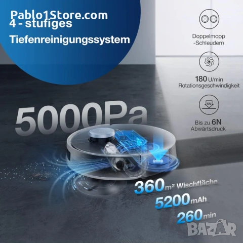 ECOVACS DEEBOT X1 OMNI Роботизирана прахосмукачка с многофункционална почистваща станция, 360㎡, 3D к, снимка 2 - Прахосмукачки - 53762781