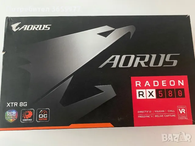 Видео карта Gigabyte AORUS XTR RX580 8GB, снимка 1 - Видеокарти - 48175554