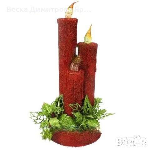 Коледна магия с три бляскави LED свещи, снимка 5 - Декорация за дома - 47905100