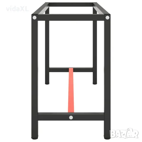 vidaXL Рамка за работна маса матово черно и червено 140x50x79 см метал, снимка 3 - Работни маси и бюра - 56146216