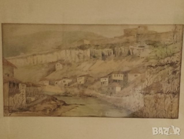 Картина, Търново, Никола Чехларов, акварел. , снимка 9 - Картини - 44477234