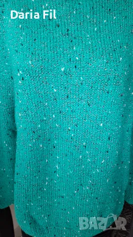 СТРАХОТНА блуза в меланжиран зелен цвят букле, снимка 6 - Блузи с дълъг ръкав и пуловери - 48074803