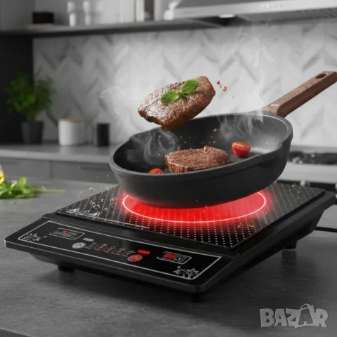 Преносим индукционен котлон Cheffinger. , снимка 4 - Котлони - 55941808