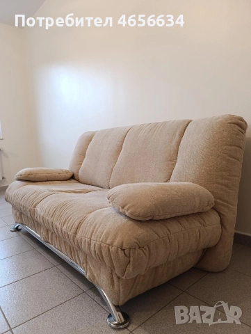 Бежов двоен диван, снимка 5 - Дивани и мека мебел - 52772177