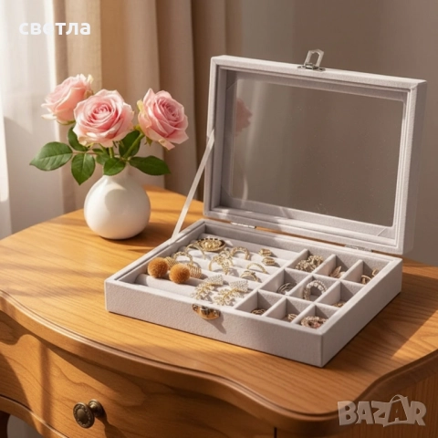 Кутия за съхранение на бижута – 24 места за перфектен ред, снимка 1