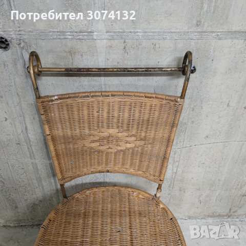 Интересен стол от метал и ратан, снимка 4 - Столове - 36299779