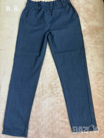 Тъмносин дамски панталон - НОВ, снимка 3 - Панталони - 51513561