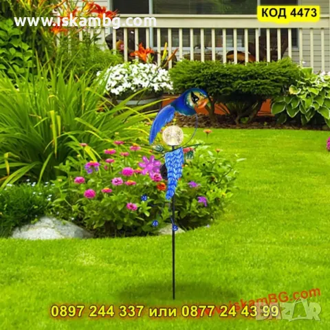 Цветна соларна лампа "Папагал" – водоустойчива - КОД 4473, снимка 7 - Градински мебели, декорация  - 50337516