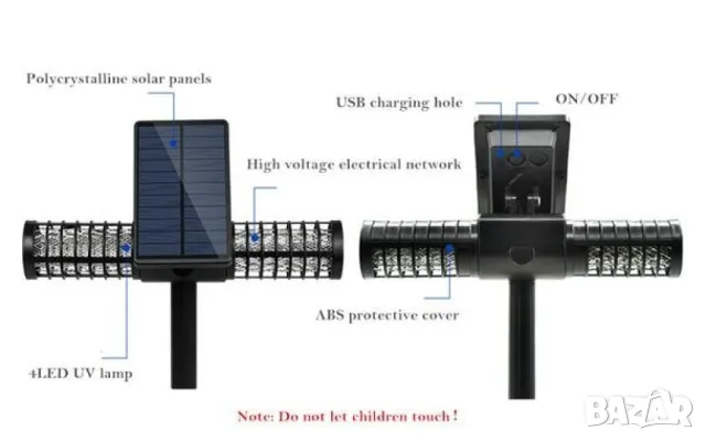 Соларна лампа против комари. , снимка 6 - Соларни лампи - 48323942