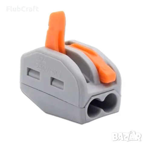 Клема, бърза връзка 250V, 32A, 0.08~2.5mm2, двойна