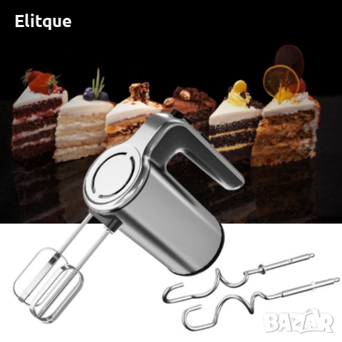 Миксер Voltz Premium , 500W, 5 скорости, Турбо, Аксесоари, Инокс, 2 ГОДИНИ ГАРАНЦИЯ, снимка 5 - Миксери - 52870919