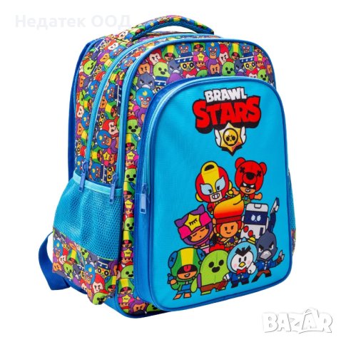 Ученическа раница, Brawl Stars, 31х20х44см, Син/ многоцветен