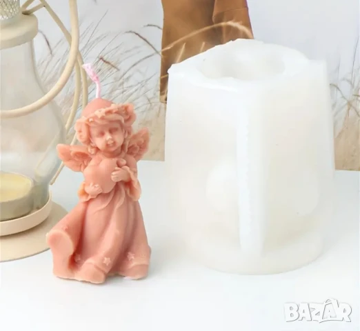 Молд ангел със сърце и с подарък , снимка 2 - Форми - 50554223