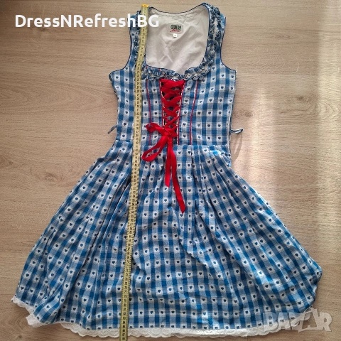 Баварски комплект Dirndl рокля с престилка Cottagecore XS , снимка 5 - Рокли - 53816579