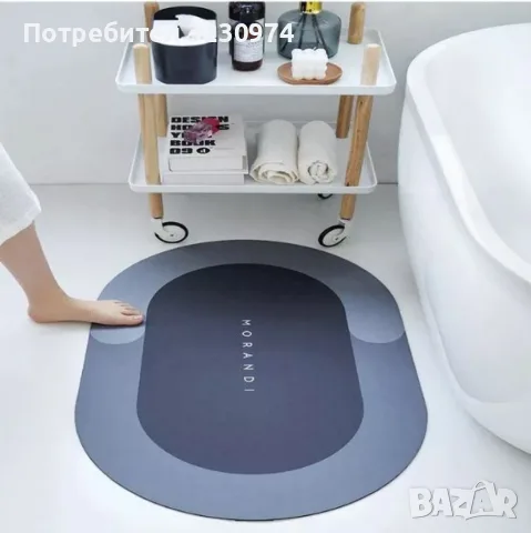 Силно абсорбиращ килим за баня против хлъзгане - Цвят - син, сив, зелен!