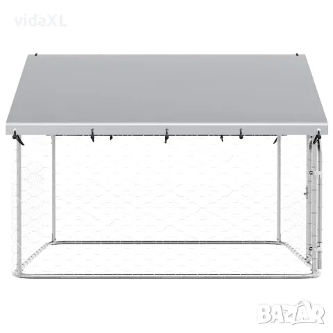 vidaXL Дворна клетка за кучета с покрив, 200x200x150 см, снимка 8 - За кучета - 56146203