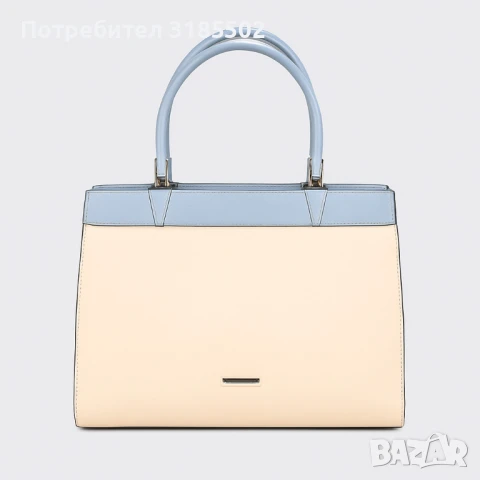 Модерна дамска чанта с двуцветен дизайн, снимка 4 - Чанти - 50879718