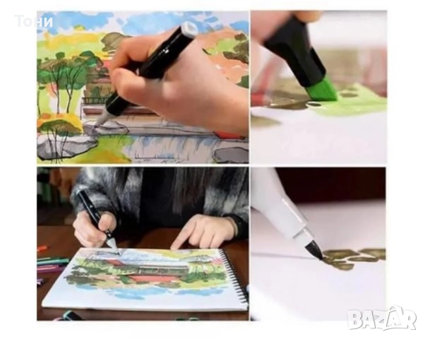 Комплект от маркери с алкохолна основа с две страни и калъф за съхранение , снимка 4 - Рисуване и оцветяване - 51599750
