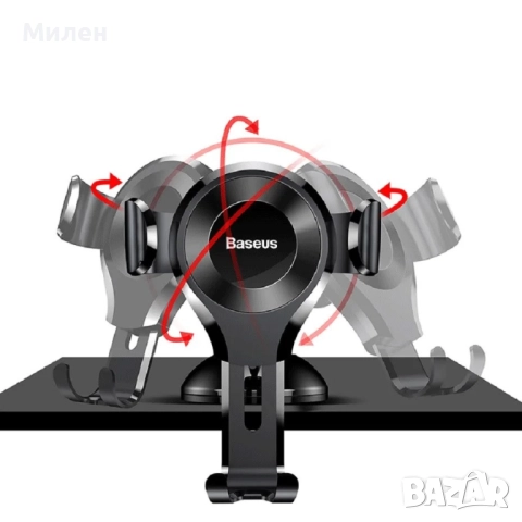 Стойка за телефон с вендуза Baseus, Универсална, Гравитационна, снимка 3 - Селфи стикове, аксесоари - 52553521