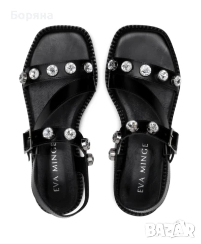 Eva Minge нови дамски кожени сандали с камъни , снимка 2 - Сандали - 50584685
