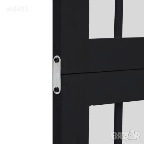 vidaXL Разделител за стая, 4 панела, черен, дърво пауловния масив, снимка 6 - Паравани - 56147355