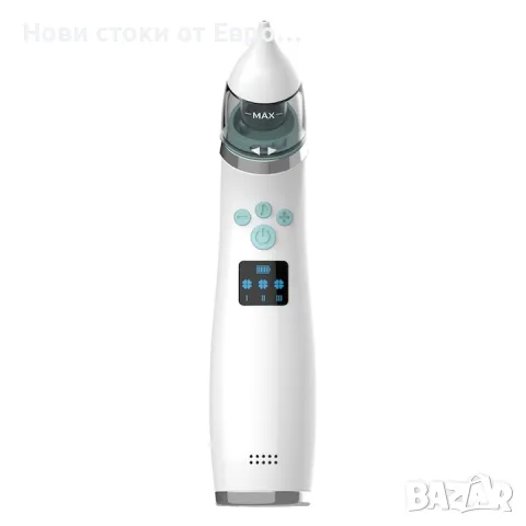 Аспиратор за нос,за бебета и деца,5 степени на засмукване,USB зареждане,3 силикглави,музика, Бял