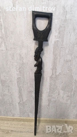 Африканска фигура от тиково дърво , снимка 6 - Антикварни и старинни предмети - 51158034