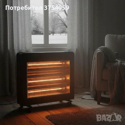 Отоплителна печка Rosberg R51972E с 4 кварцови реотана, 2400W – бързо, ефективно и безопасно отоплен